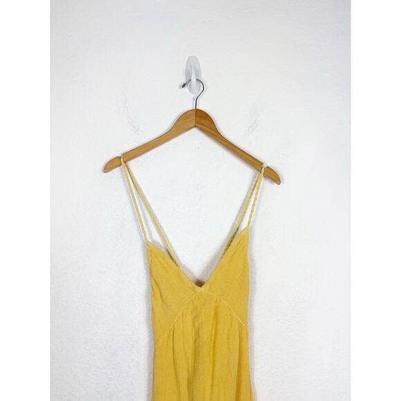 Jen’s Pirate Booty Gozzo Yellow Jumpsuit XS Halter Crop Wide Leg Terry Cloth - Picture 4 of 14